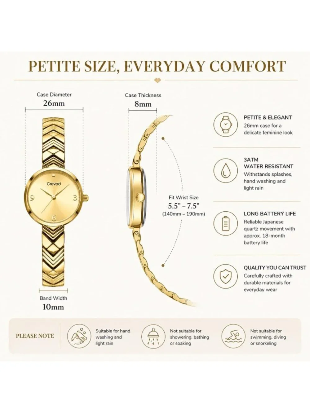 Elegant Vintage Gold Minimalist Watch | Luxury Quartz Ladies Dress Wrist Jewelry